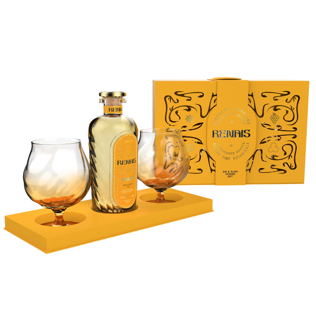 Renais gin and glass sharing presentation pack